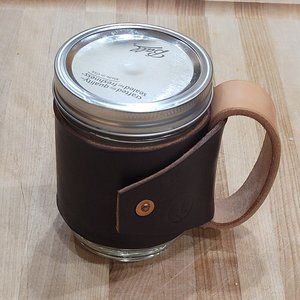 Leather Wrapped Ball Drinking Mug New